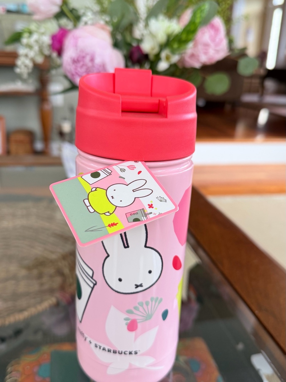 Starbucks Pink and Coral Miffy Travel Tumbler